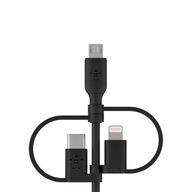 Kábel Belkin USB-C-Micro-USB-Lightning čierny Kábel Belkin USB-C-Micro-USB-Lightning čierny