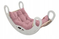 Súprava Montessori rocker - detské ihrisko, detská-mdf, biela + púdrovo ružový vankúšik Súprava Montessori rocker - detské ihrisko, detská-mdf, biela + púdrovo ružový vankúšik