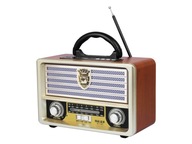 Retro USB prenosné rádio, TF karta, AUX, diaľkové ovládanie, vstavaná hnedá batéria Retro USB prenosné rádio, TF karta, AUX, diaľkové ovládanie, vstavaná hnedá batéria