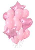 Kytica ružových balónov k narodeninám.Cukríkové srdiečka