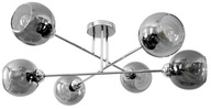 STROPNÉ ZÁVESNÉ LAMPA, MODERNÝ LUSTER, CHROM, SKLENENÉ GULIČKY, GRAFITOVÁ LED