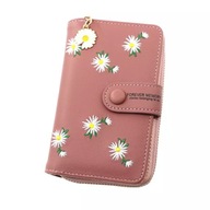 Dámska peňaženka sedmokráska kvety ružová eko koža