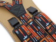 Čierne široké pánske traky s náradím T60 FOR DIY Čierne široké pánske traky s náradím T60 FOR DIY
