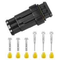 Súprava konektorov Superseal zástrčka + zásuvka 3 PIN 5 súprav Súprava konektorov Superseal zástrčka + zásuvka 3 PIN 5 súprav