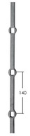 Oceľová tyč na rošty 14x14 V=200cm