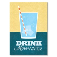 Plech na stenu Nápis Drink More Water Drink water water Plech na stenu Nápis Drink More Water Drink water water