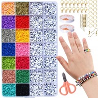 SADA NA VÝROBU NÁRAMKOV KORÁLKY NA ŠPERKY PÍSMENKÁ DIY ZA DARČEK SADA NA VÝROBU NÁRAMKOV KORÁLKY NA ŠPERKY PÍSMENKÁ DIY ZA DARČEK
