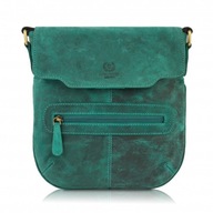 Dámska kožená taška cez rameno Hunter Green Messenger Bag