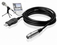 XLR mikrofónový kábel USB PC rozhranie 3m