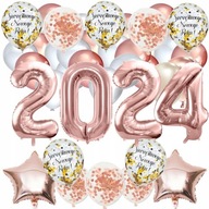 SADA SILVESTROV 2024 SILVESTROVSKÝ SILVESTER 2024 ZLATÉ balóny SADA SILVESTROV 2024 SILVESTROVSKÝ SILVESTER 2024 ZLATÉ balóny