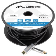 DLHÝ 50m HDMI kábel Lanberg v2.0 Premium High optický AOC 4K UHD