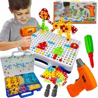 KREATÍVNE PUZZLE 3D STAVEBNÉ BLOKY KUFOR SKRUTKOVAČ 237 kusov. KREATÍVNE PUZZLE 3D STAVEBNÉ BLOKY KUFOR SKRUTKOVAČ 237 kusov.