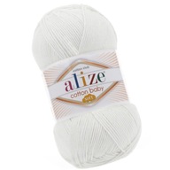 Bavlnená detská mäkká priadza - 55 biela Alize