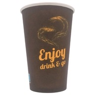 Papierový pohár 400 ml hnedý Enjoy Drink&Go $ 50 ks Papierový pohár 400 ml hnedý Enjoy Drink&Go $ 50 ks