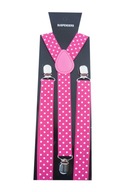 Unisex bodkované traky k sukňovým nohaviciam, FUCHSIA RUŽOVÁ Unisex bodkované traky k sukňovým nohaviciam, FUCHSIA RUŽOVÁ