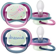 AVENT 2 ULTRA AIR NOC DÝCHACIE cumlíky SVIETE V TME 6-18M + PUZDRO AVENT 2 ULTRA AIR NOC DÝCHACIE cumlíky SVIETE V TME 6-18M + PUZDRO