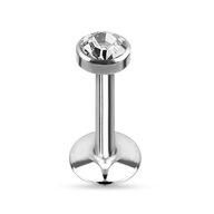 Labret s kryštálom - Závit 1,2/6/3 biely Labret s kryštálom - Závit 1,2/6/3 biely
