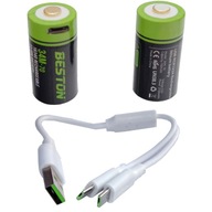 2x batéria CR 123 a 3,0 V 700 mAh USB RCR 16340 Lítium + kábel