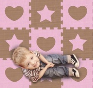 SMILY PLAY Puzzle podložka penové srdiečka hviezdy 18v1 SMILY PLAY Puzzle podložka penové srdiečka hviezdy 18v1