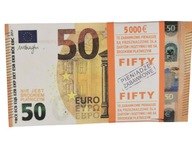 50 EURO bankovky na hranie a naučenie sa balík po 100 ks