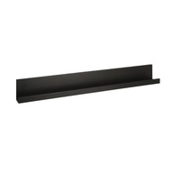Nástenná závesná polica, ČIERNA, úzka, loft, 58 cm, MDF Nástenná závesná polica, ČIERNA, úzka, loft, 58 cm, MDF