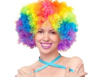 Párty parochňa afro do vlasov farebné maškarné šaty z karnevalového fotobúdky Párty parochňa afro do vlasov farebné maškarné šaty z karnevalového fotobúdky