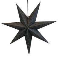 Papierová STAR LANTERN veľká 60cm krásna s trblietkami 7 ramien BLACK_19
