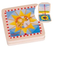 Drevené slnečné hodiny s kompasom pre deti