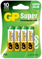 Alkalické batérie AA LR6 GP 4 ks blister R6 R06 tyčinka