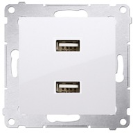SIMON 54 Nabíjačka 2x USB dvojitá biela