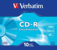 VERBATIM CD-R 700 MB X52 SLIM PUZDRO 10 KS VERBATIM CD-R 700 MB X52 SLIM PUZDRO 10 KS