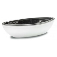 Bielo-strieborný keramický kryt na čln 40x14x11 cm Bielo-strieborný keramický kryt na čln 40x14x11 cm