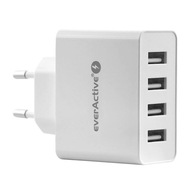 VÝKONNÁ efektívna sieťová nabíjačka napájanie 4x USB everActive SC-400 5A 25W VÝKONNÁ efektívna sieťová nabíjačka napájanie 4x USB everActive SC-400 5A 25W