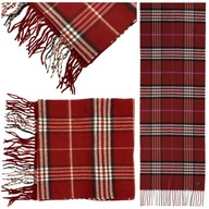 PÁNSKY ŠATOK Burgundy Check Fringe FRAAS Acrylic CASHMINK