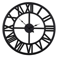 Podkrovné hodiny, čierne, retro, kovové, moderné Podkrovné hodiny, čierne, retro, kovové, moderné