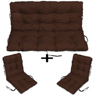 RATTAN nábytkové podsedáky 180x60x50 sada 2+1 hnedá