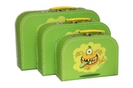 GREEN MONSTERS - Ozdobné kufríky 3 ks.