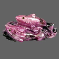 Prírodný rubínový kameň vyrezávaný 101,59 karátového žraloka AAA