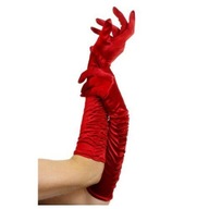 Dlhé volánové červené retro rukavice, 46 cm