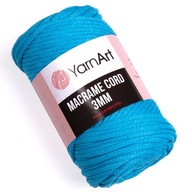Šnúra CORE YarnArt MACRAME Šnúra 3mm MODRÁ 763 Šnúra CORE YarnArt MACRAME Šnúra 3mm MODRÁ 763