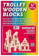 Prírodné drevené kocky na vozíku Prírodné drevené kocky na vozíku