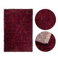 Huňatý moderný bordový mäkký koberec 160x220