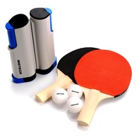 Súprava na stolný tenis Súprava na rolovaciu sieť 2 rakiet a 3 loptičiek Súprava na stolný tenis Súprava na rolovaciu sieť 2 rakiet a 3 loptičiek