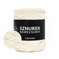 Premium bavlnená šnúra od 5 mm Cocoon / Roll 100m / Cream + Gold Lurex Premium bavlnená šnúra od 5 mm Cocoon / Roll 100m / Cream + Gold Lurex
