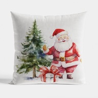 DEKORATÍVNY OBLIEK NA VANKÚŠ VIANOČNÝ ZAMAT 40x40 BIELY SANTA VIANOČNÝ STROMČEK DEKORATÍVNY OBLIEK NA VANKÚŠ VIANOČNÝ ZAMAT 40x40 BIELY SANTA VIANOČNÝ STROMČEK