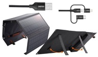 SOLAR TURISTICKÁ NABÍJAČKA USB USB C 36W SIVÁ USB BLESKOVÝ KÁBEL