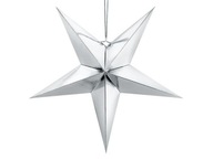 Strieborná papierová hviezda, 70 cm