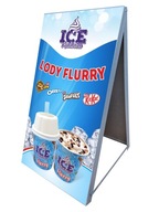 FLURRY stojan na zmrzlinu 100x50cm poháre