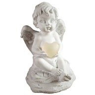 Figúrka anjelika so srdiečkom, svietiaca LED, viacfarebná