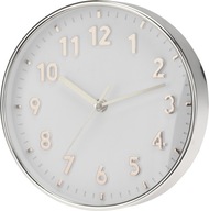 Okrúhle NÁSTENNÉ HODINY na stenu 20cm BIELE STRIEBORNÉ Okrúhle NÁSTENNÉ HODINY na stenu 20cm BIELE STRIEBORNÉ